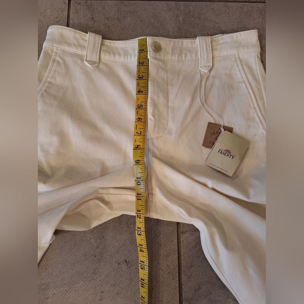 Faherty ivory color organic cotton pants‎ size 6 - Picture 7 of 9